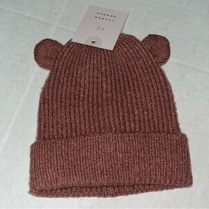 LC Lauren Conrad Kid’s Ribbed Knit Rose Beanie Hat New with Tags‎